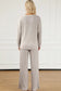 Ribbed knit slouchy two-piece outfit - women’s lounge sets