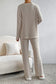 Ribbed knit slouchy two-piece outfit - women’s lounge sets