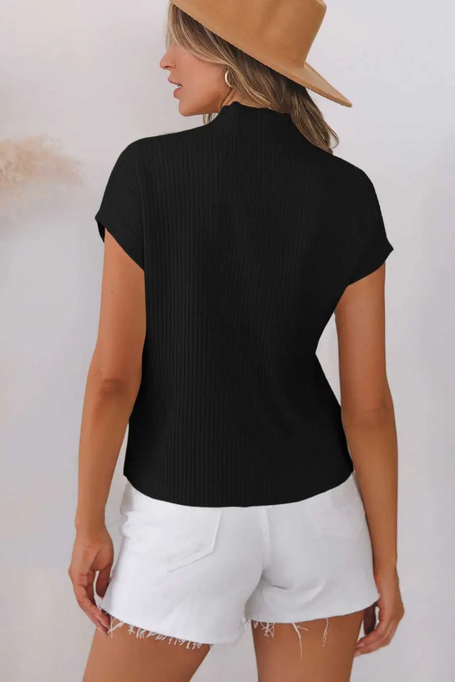 Ribbed knit sweater – short sleeve fall essential | fashionfitz