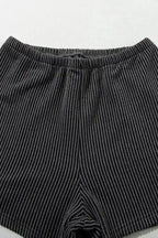 Ribbed Loose Fit Tee and Shorts Set - Fashionfitz