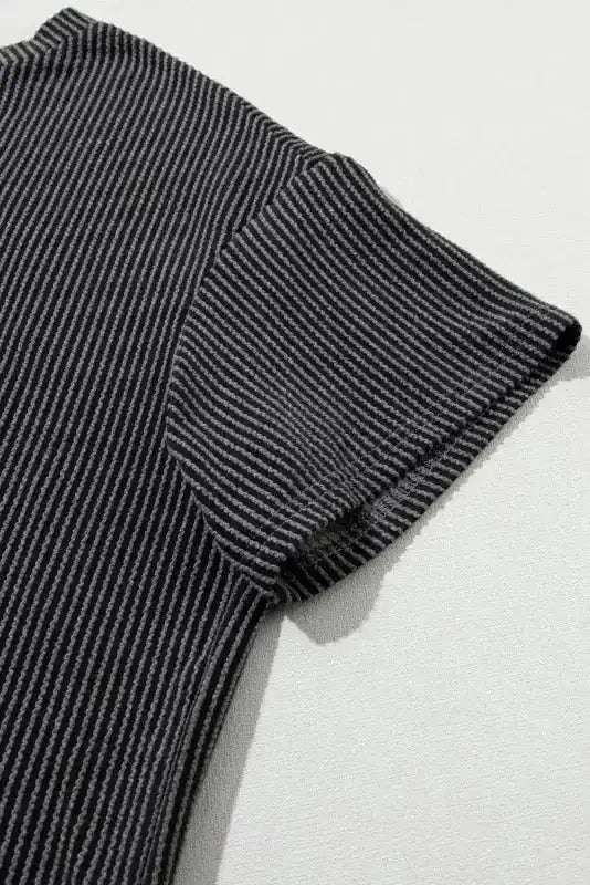 Ribbed Loose Fit Tee and Shorts Set - Fashionfitz