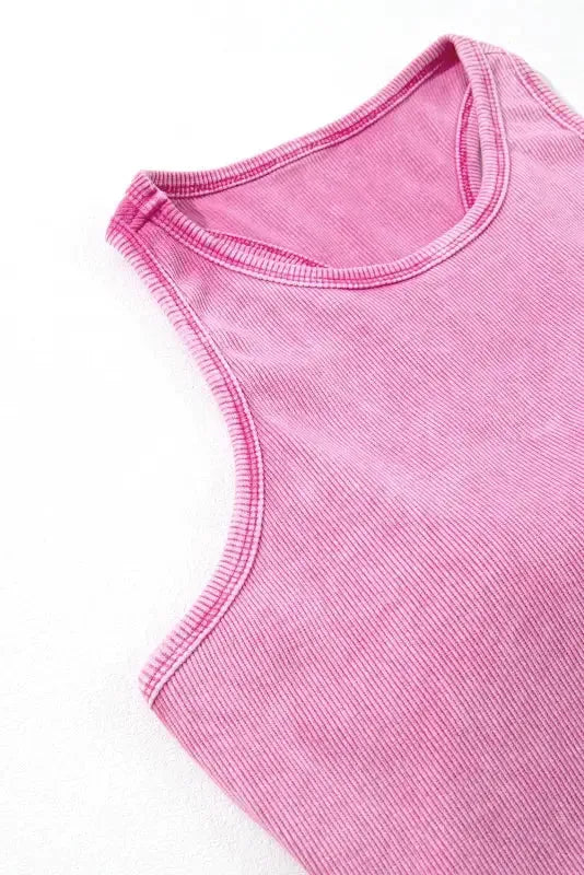 Ribbed Racerback Cropped Tank Top - Fashionfitz