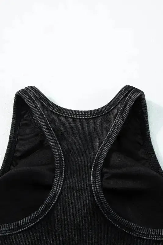 Ribbed Racerback Cropped Tank Top - Fashionfitz