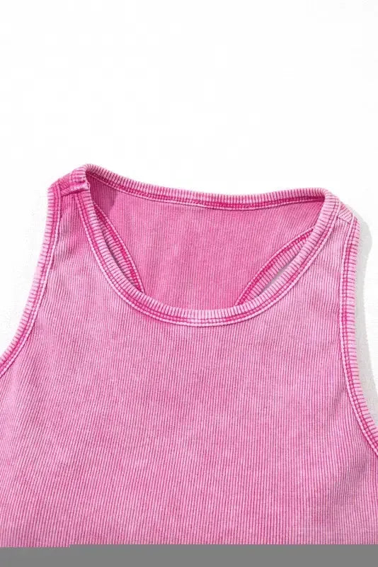 Ribbed Racerback Cropped Tank Top - Fashionfitz