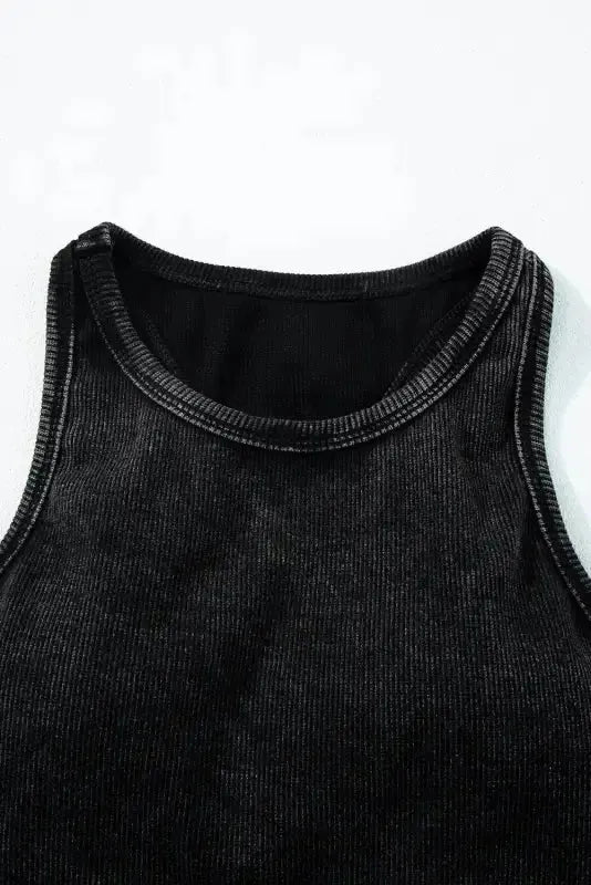 Ribbed Racerback Cropped Tank Top - Fashionfitz