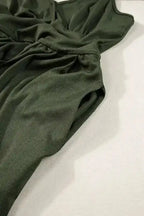 Ribbed Romper - Moss Green Spaghetti Straps Cinched Waist - Fashionfitz