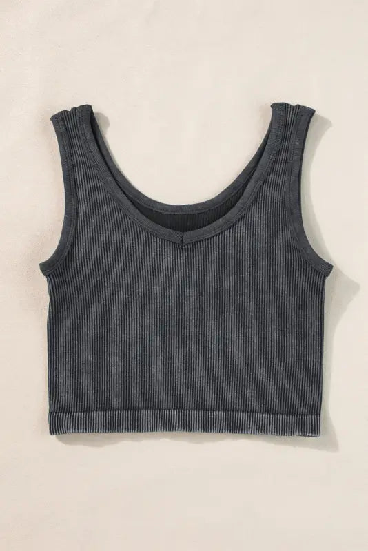 Ribbed seamless cropped tank top - crop tops