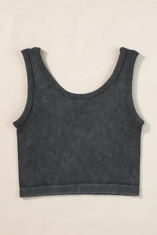 Ribbed seamless cropped tank top - crop tops