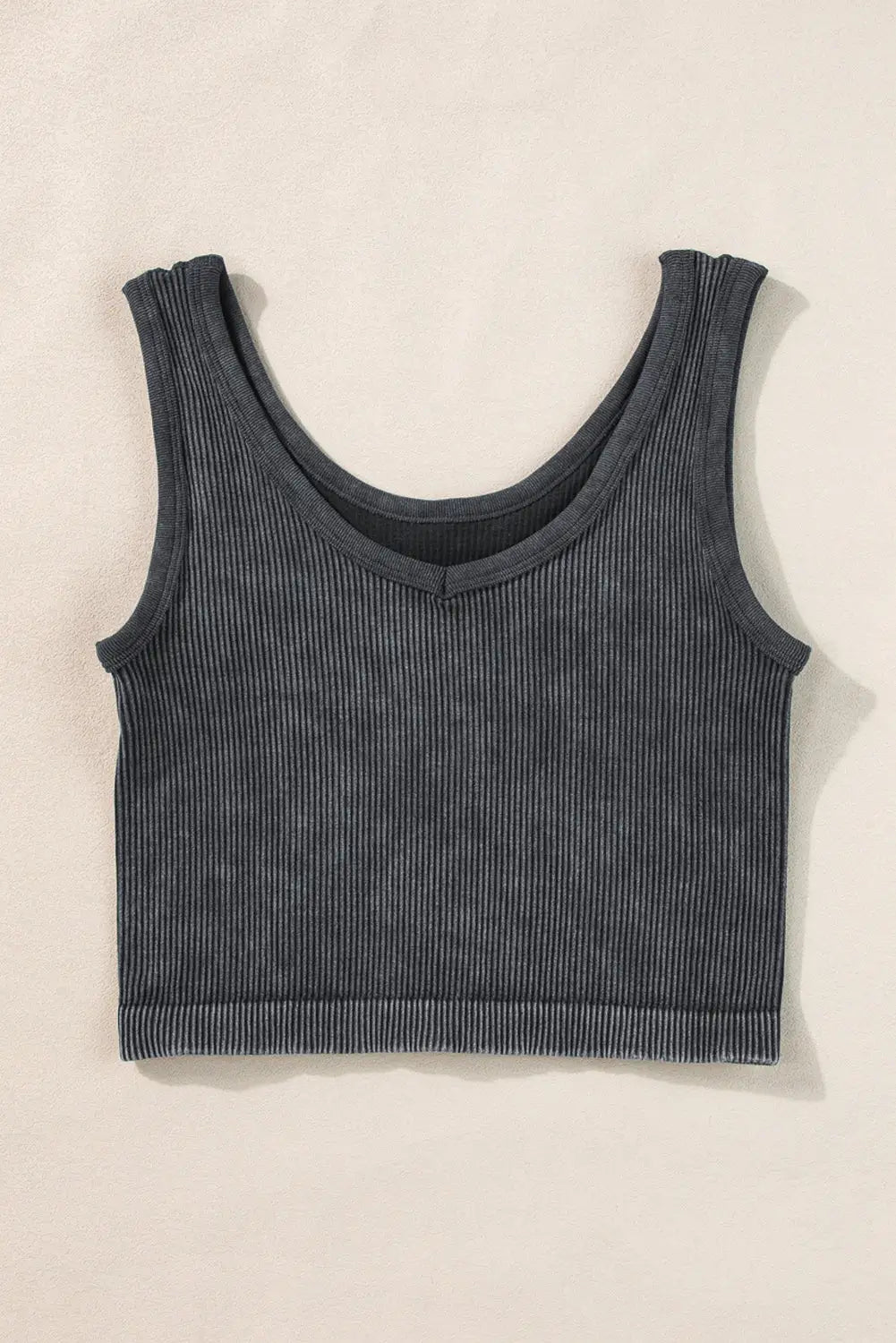 Ribbed seamless cropped tank top - tops