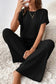 Ribbed Short Sleeve Wide Leg Jumpsuit - Fashionfitz