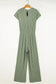 Ribbed short sleeve wide leg jumpsuit - bottoms/jumpsuits & rompers