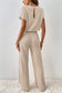 Ribbed short sleeve wide leg jumpsuit - bottoms/jumpsuits & rompers