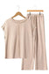 Ribbed Tee and Pants Two-piece Outfit - Fashionfitz