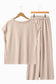 Ribbed Tee and Pants Two-piece Outfit - Fashionfitz