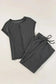 Ribbed Tee and Pants Two-piece Outfit - Fashionfitz
