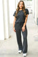 Ribbed Tee and Pants Two-piece Outfit - Fashionfitz