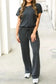 Ribbed Tee and Pants Two-piece Outfit - Fashionfitz