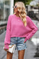 Ribbed trim drop shoulder baggy sweater - tops