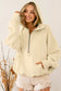 Gray ribbed trim kangaroo pocket zipped hoodie - sweatshirts & hoodies