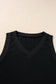 Black ribbed v neck tank top - tops