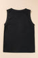 Black ribbed v neck tank top - tops