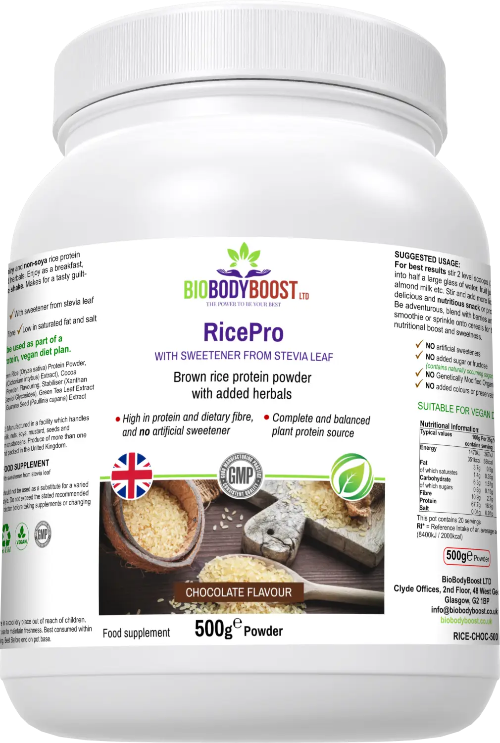 Ricepro rice protein powder blend - nutrition drinks & shakes