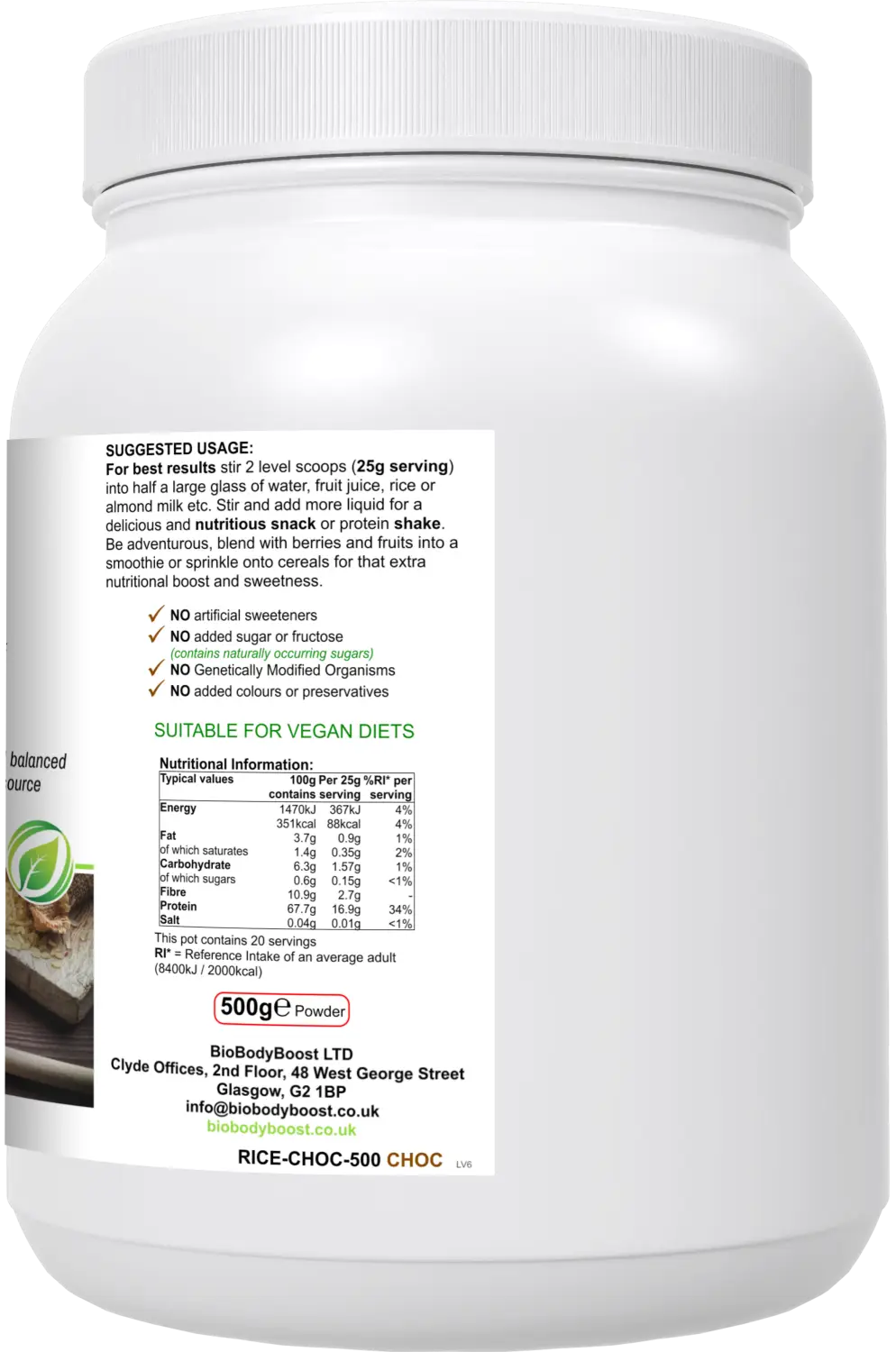 Ricepro rice protein powder blend - nutrition drinks &