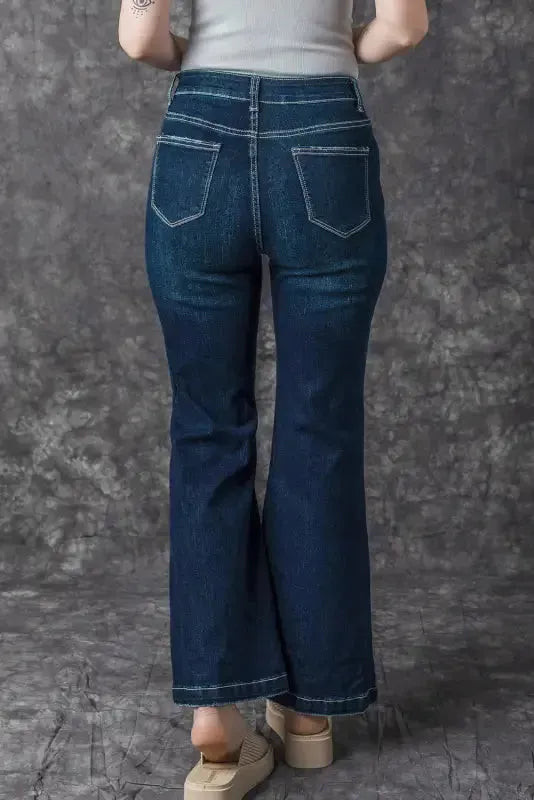 Ripped Bell Bottom Jeans - Fashionfitz