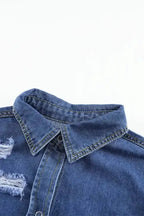 Ripped Denim Jacket - Fashionfitz