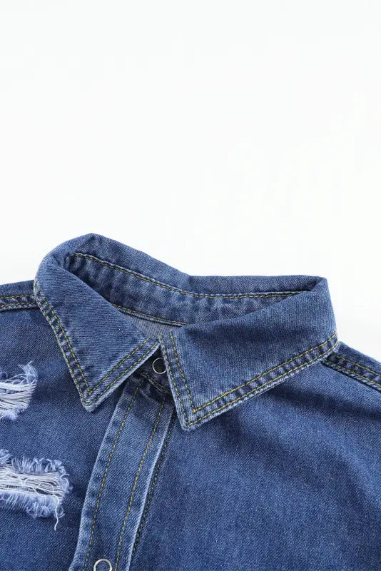 Ripped denim jacket - jackets