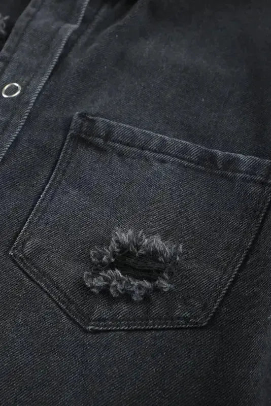 Ripped Denim Jacket - Fashionfitz