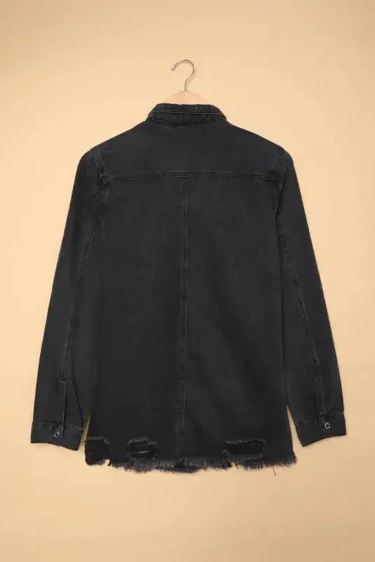 Ripped Denim Jacket - Fashionfitz