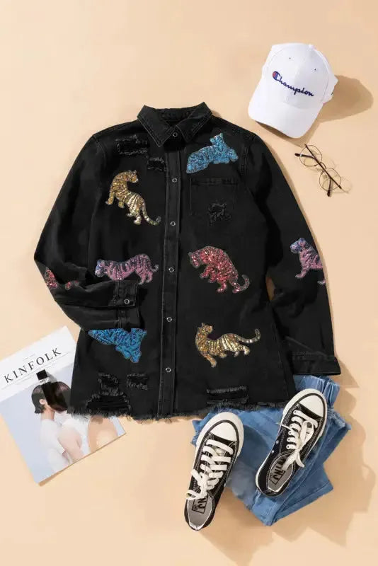Ripped Denim Jacket - Fashionfitz