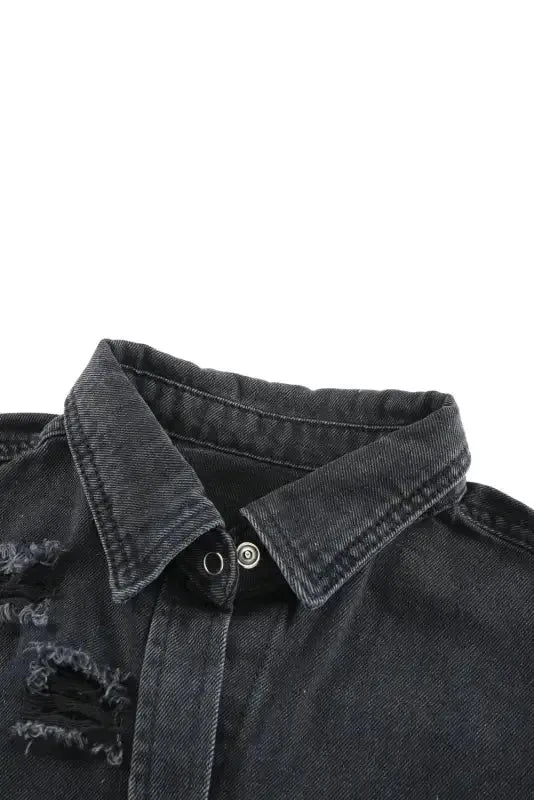 Ripped Denim Jacket - Fashionfitz