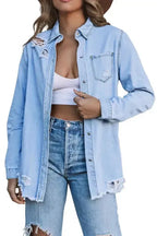 Ripped Denim Jacket - Fashionfitz