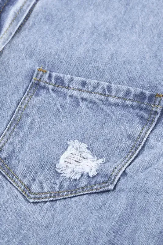Ripped Denim Jacket - Fashionfitz