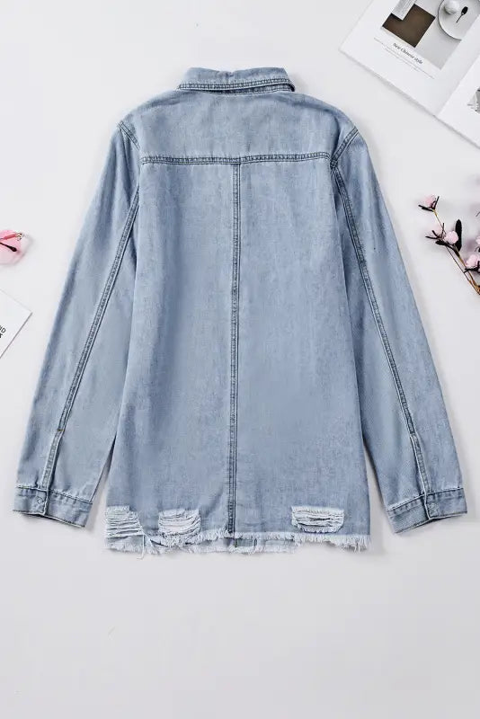 Ripped denim jacket - jackets