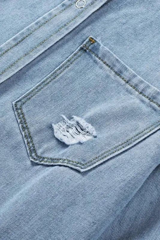 Ripped Denim Jacket - Fashionfitz