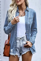 Ripped Denim Jacket - Fashionfitz