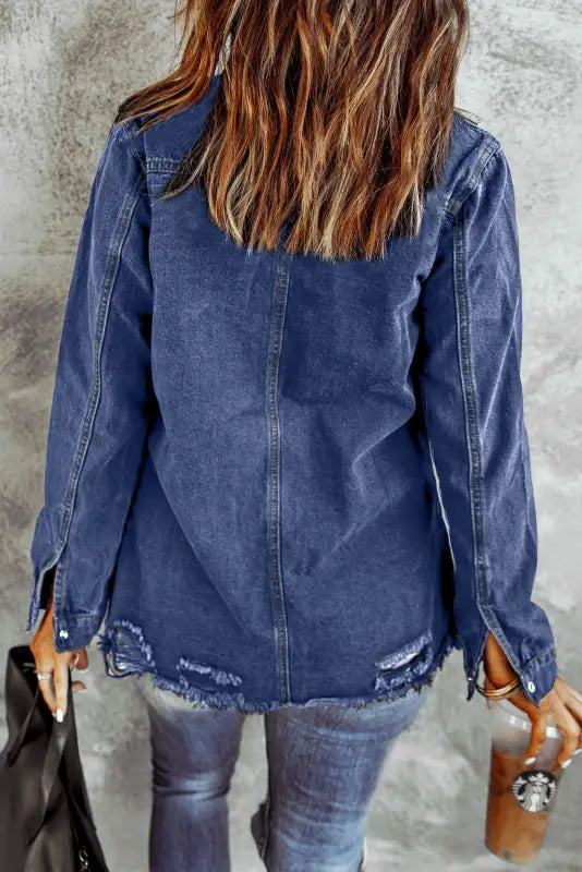 Ripped denim jacket - jackets