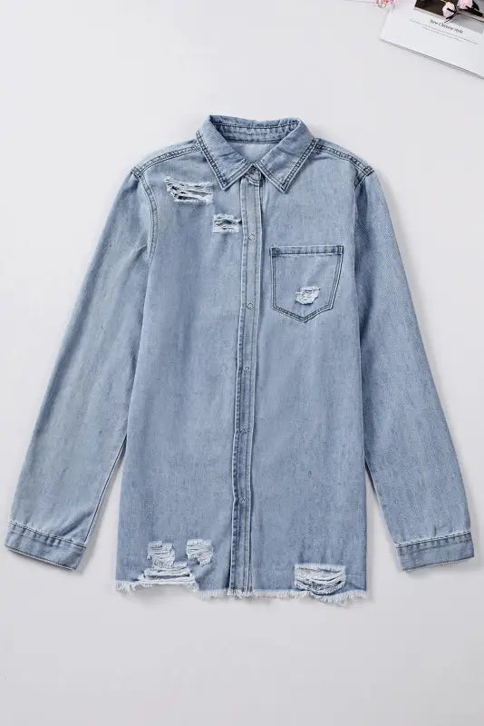 Ripped denim jacket - jackets