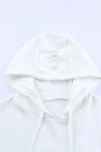 Ripped Hooded Sweatshirt - Kangaroo Pocket - Fashionfitz