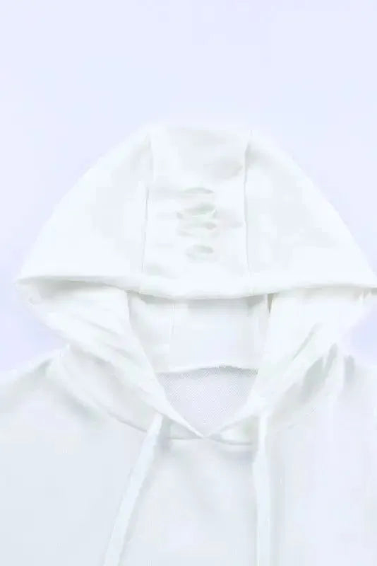 Ripped Hooded Sweatshirt - Kangaroo Pocket - Fashionfitz