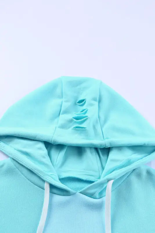 Ripped hooded sweatshirt - kangaroo pocket - hoodies