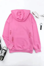 Ripped Hooded Sweatshirt - Kangaroo Pocket - Fashionfitz