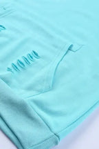 Ripped Hooded Sweatshirt - Kangaroo Pocket - Fashionfitz