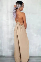 Riviera Wide Leg Jumpsuit with Pockets - Fashionfitz