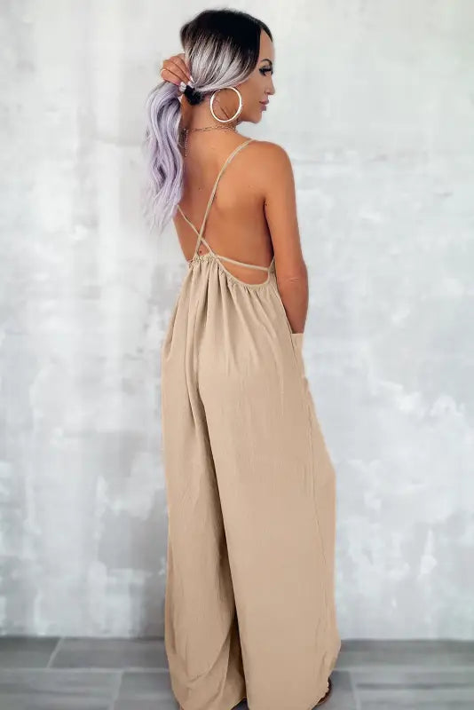 Riviera wide leg jumpsuit with pockets - bottoms