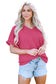 Rolled short sleeve v neck blouse - tops/blouses & shirts