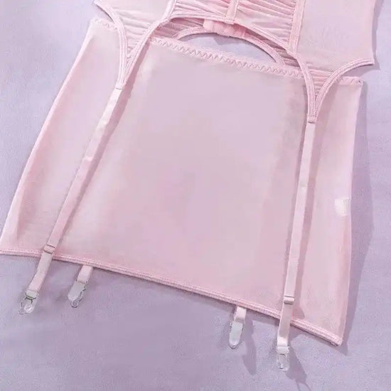 Romantic Tulle Bustier and Skirt Lingerie Set - Fashionfitz